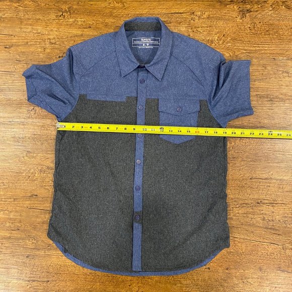 Sombrio Colorblock Blue Performance Riding Cycling Button Up Shore Shirt Men's S - Picture 10 of 10
